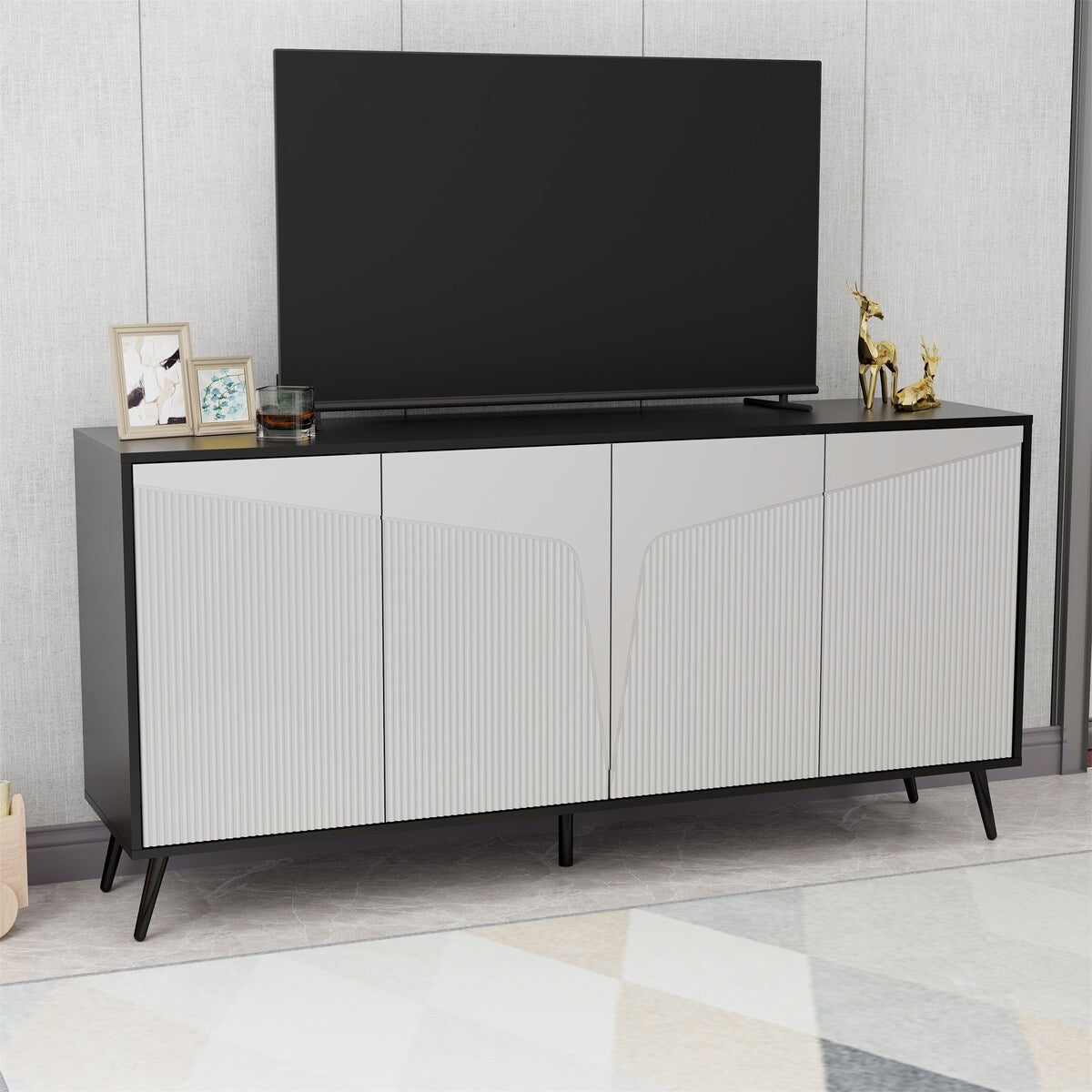 Folio Four-Door Side Cabinet Suitable for Kitchen, Dining Room