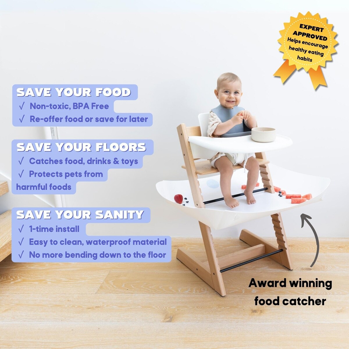 Food Catcher Accessory for Stokke Tripp Trapp Highchairs - Baby & Toddler Mess Mat