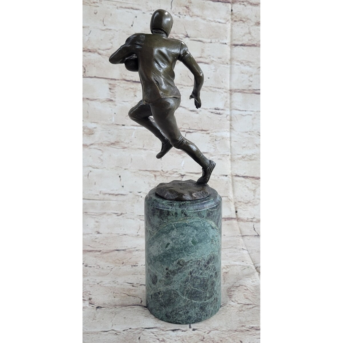 Football Player Nfl Bronze Trophy Sculpture Statue Figure Marble Base 12 Inches X 4 Inches