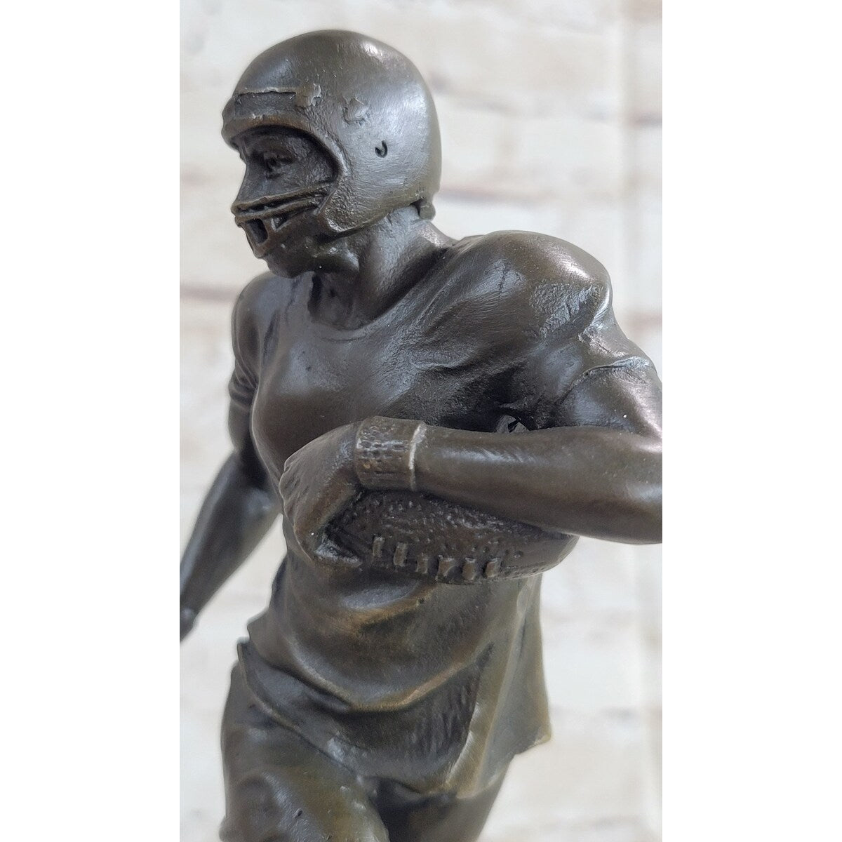 Football Player Nfl Bronze Trophy Sculpture Statue Figure Marble Base 12 Inches X 4 Inches