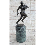 Football Player Nfl Bronze Trophy Sculpture Statue Figure Marble Base 12 Inches X 4 Inches