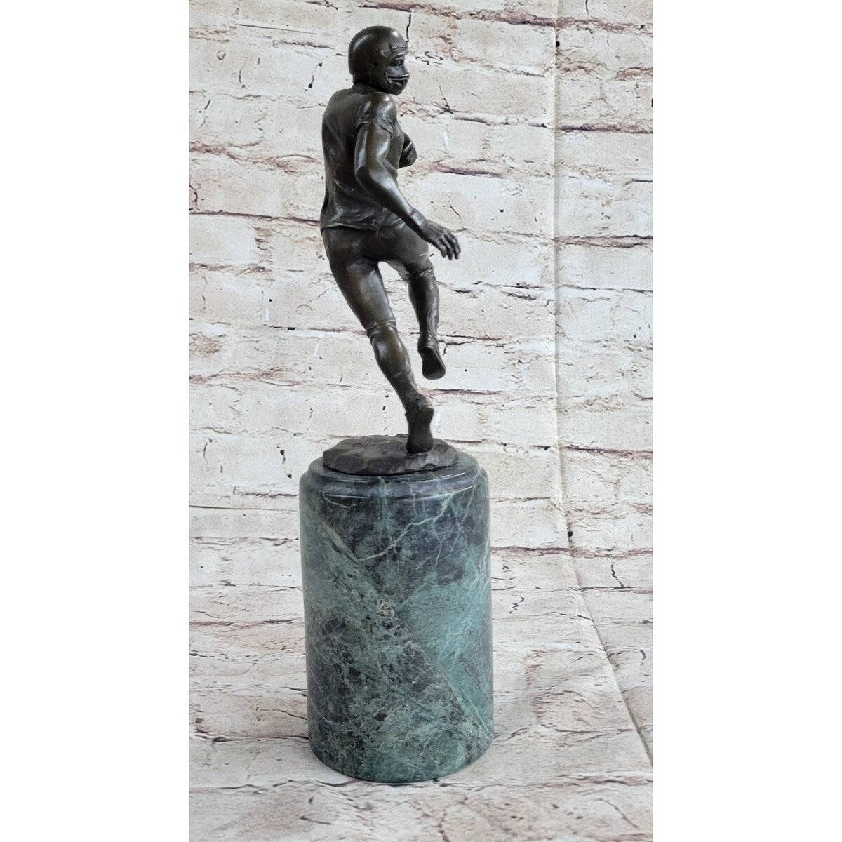 Football Player Nfl Bronze Trophy Sculpture Statue Figure Marble Base 12 Inches X 4 Inches