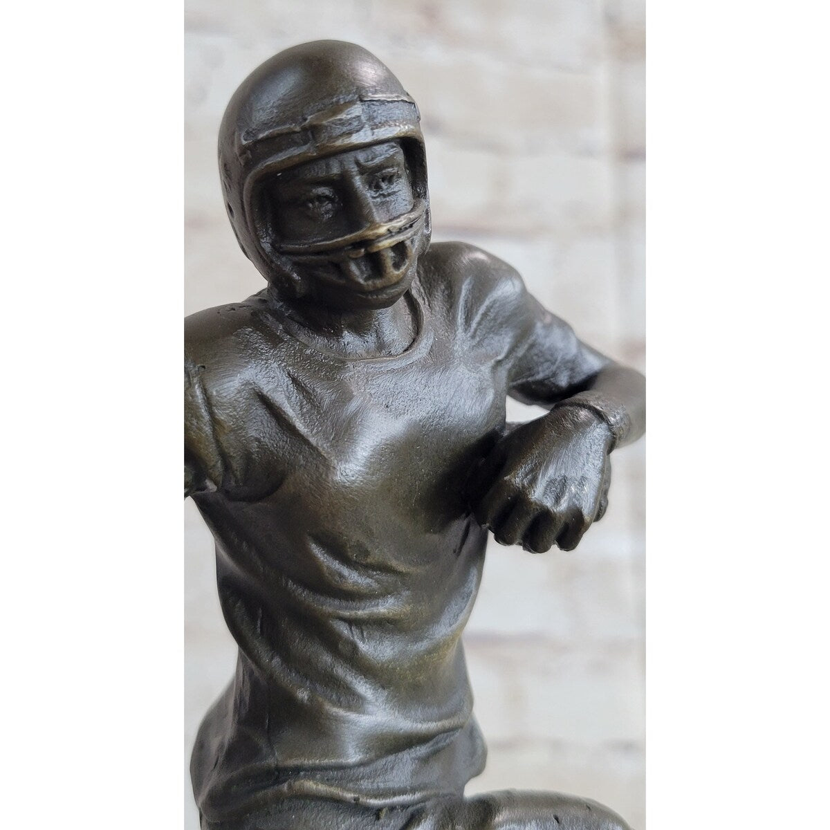 Football Player Nfl Bronze Trophy Sculpture Statue Figure Marble Base 12 Inches X 4 Inches