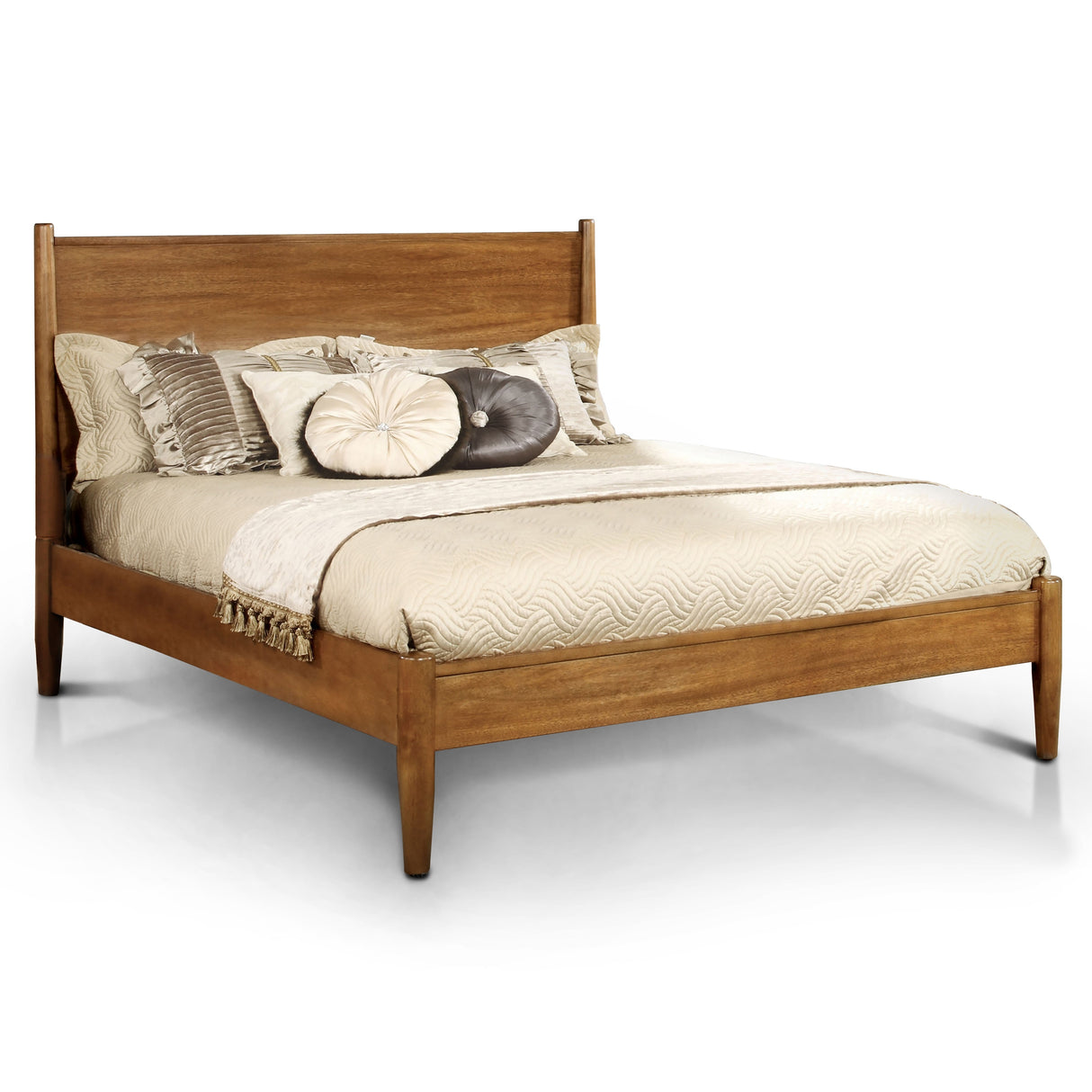 Fopp Mid-century Modern Oak Wood 2-Piece Platform Bedroom Set by Furniture of America