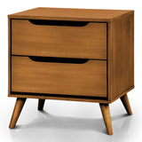 Fopp Mid-century Modern Oak Wood 2-Piece Platform Bedroom Set by Furniture of America