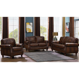 Foreman Hand Rubbed Brown Upholstered Rolled Arm Chair