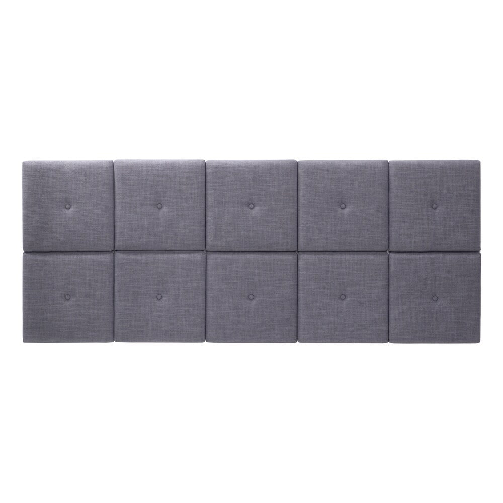 Foremost Tessa Headboard Tiles with Tuft in Gray Fabric