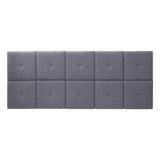 Foremost Tessa Headboard Tiles with Tuft in Gray Fabric