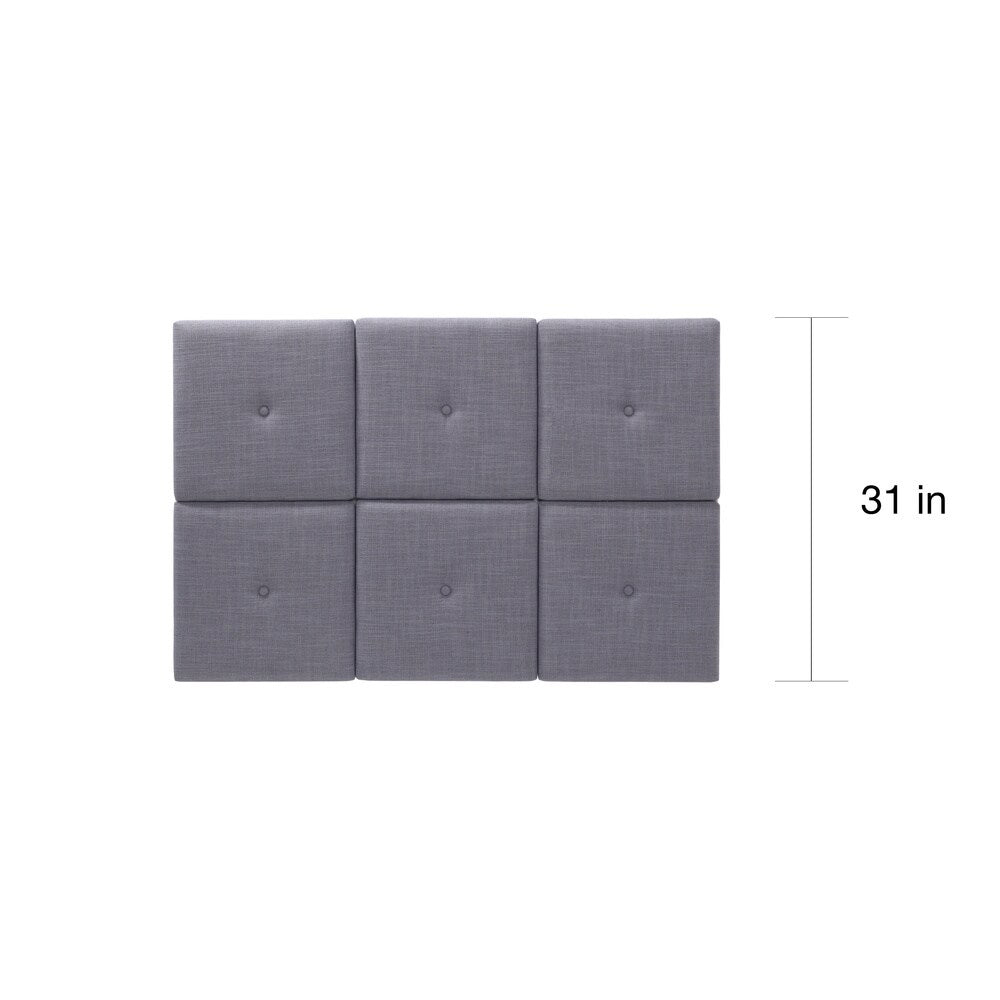 Foremost Tessa Headboard Tiles with Tuft in Gray Fabric