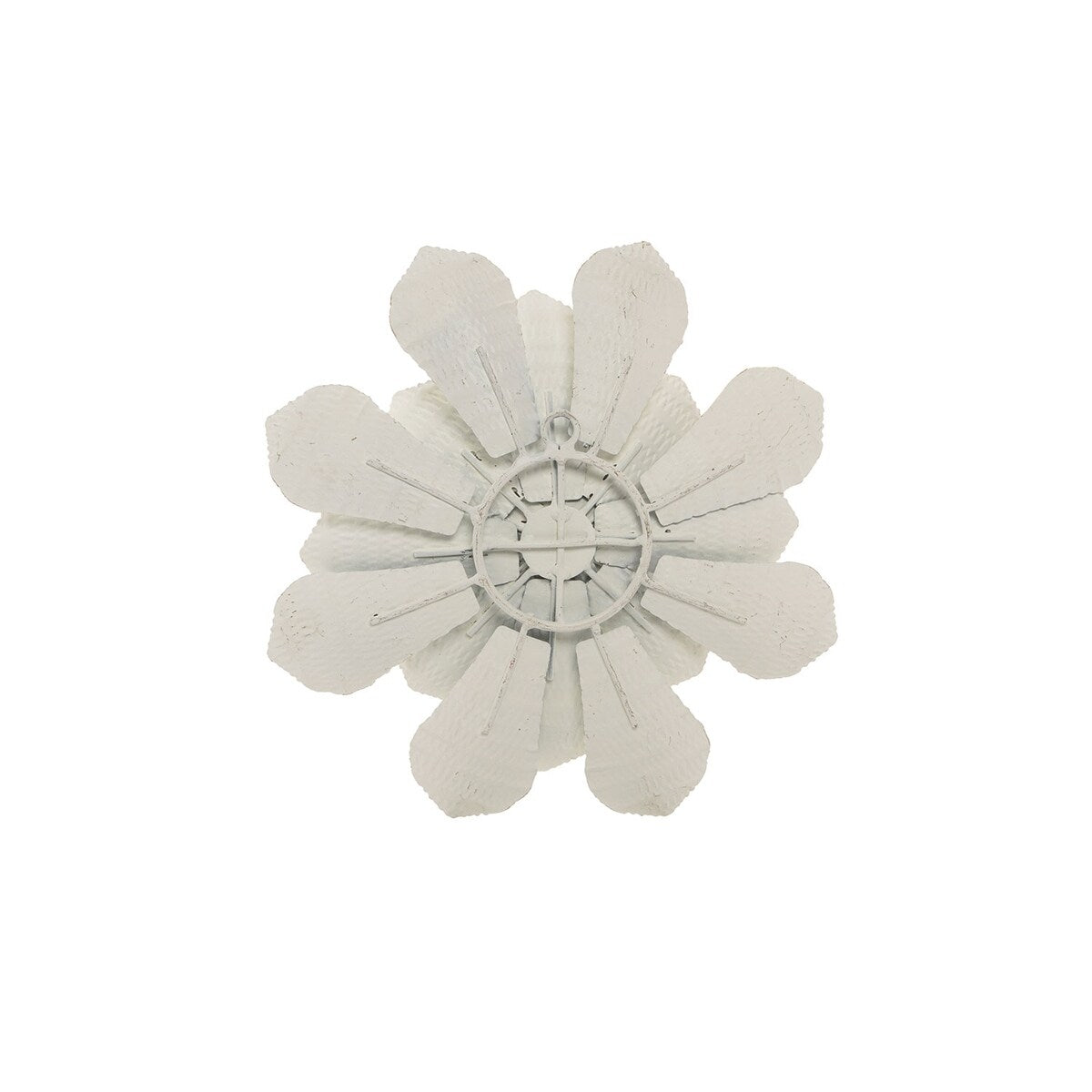 Foreside Home & Garden 8.75 x 8.75 inch White Metal Layered Flower Wall Décor