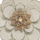 Foreside Home & Garden 8.75 x 8.75 inch White Metal Layered Flower Wall Décor