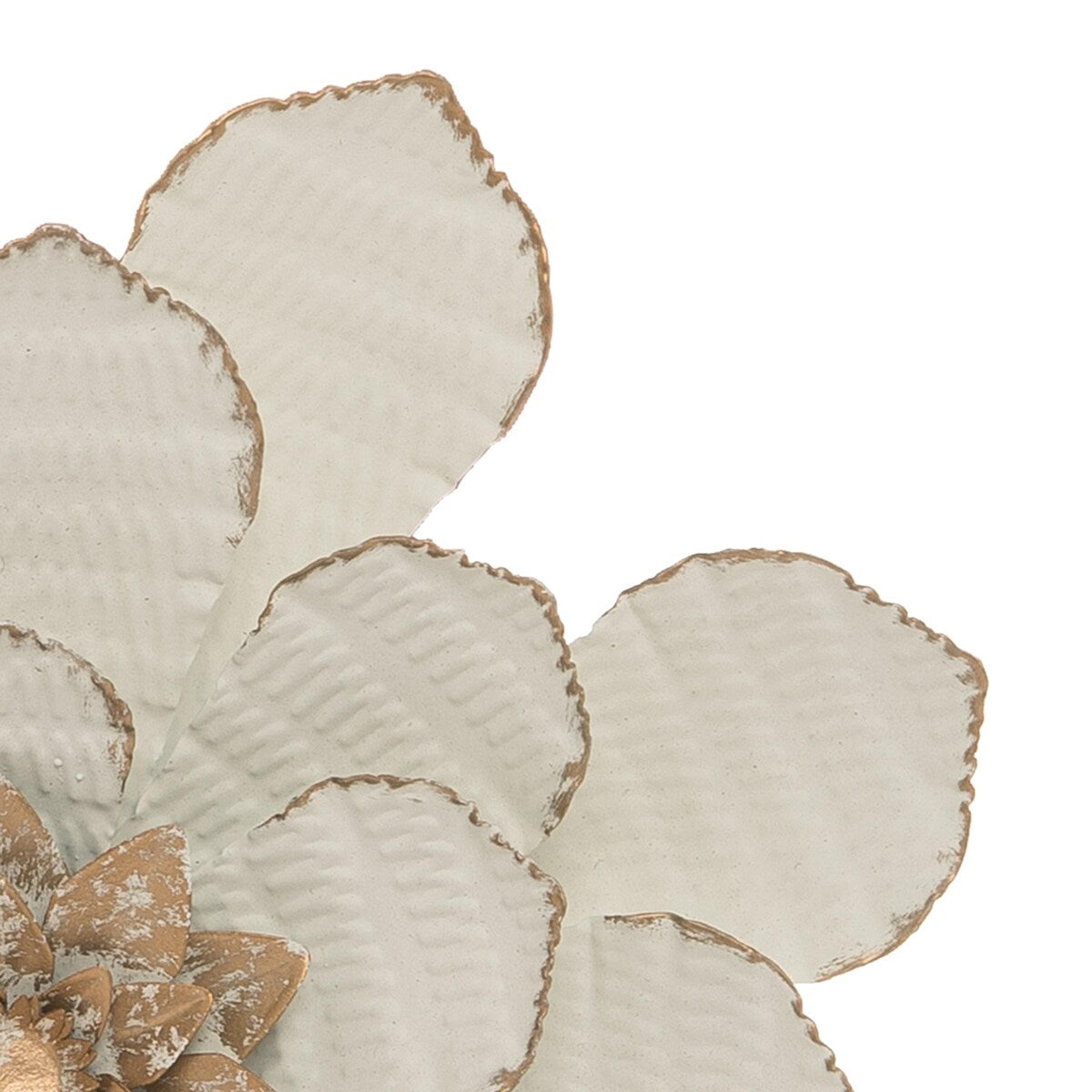 Foreside Home & Garden 8.75 x 8.75 inch White Metal Layered Flower Wall Décor