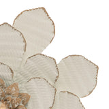 Foreside Home & Garden 8.75 x 8.75 inch White Metal Layered Flower Wall Décor