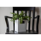 Foreside Home & Garden Antique White Enamel Metal Planter with Black Rim