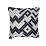 Foreside Home & Garden Black and White Hand Woven 20 x 20 inch Decorative Cotton Throw Pillow Cover With Insert