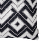 Foreside Home & Garden Black and White Hand Woven 20 x 20 inch Decorative Cotton Throw Pillow Cover With Insert