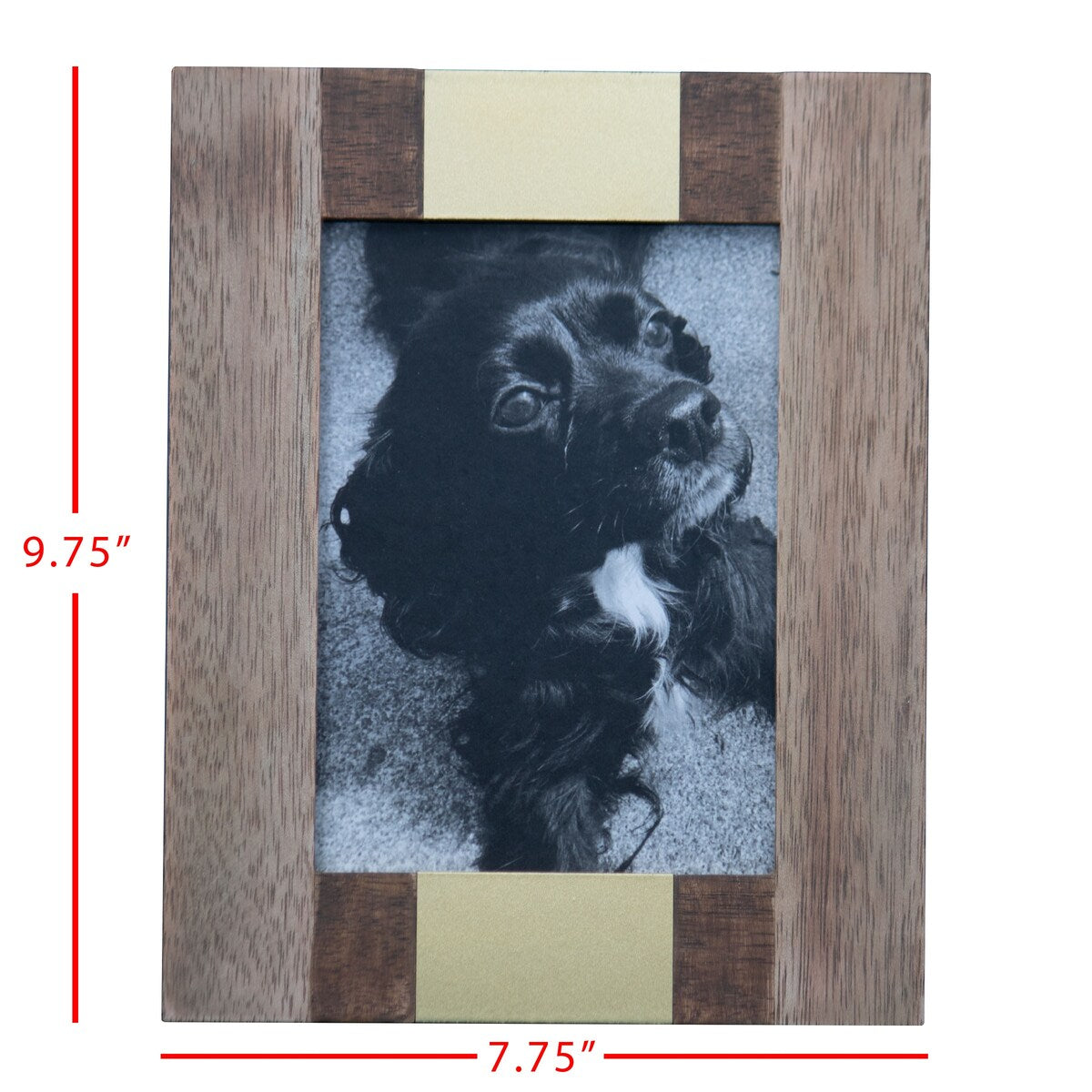 Foreside Home & Garden Brass Striped 5x7 Inch Wood Decorative Picture Frame