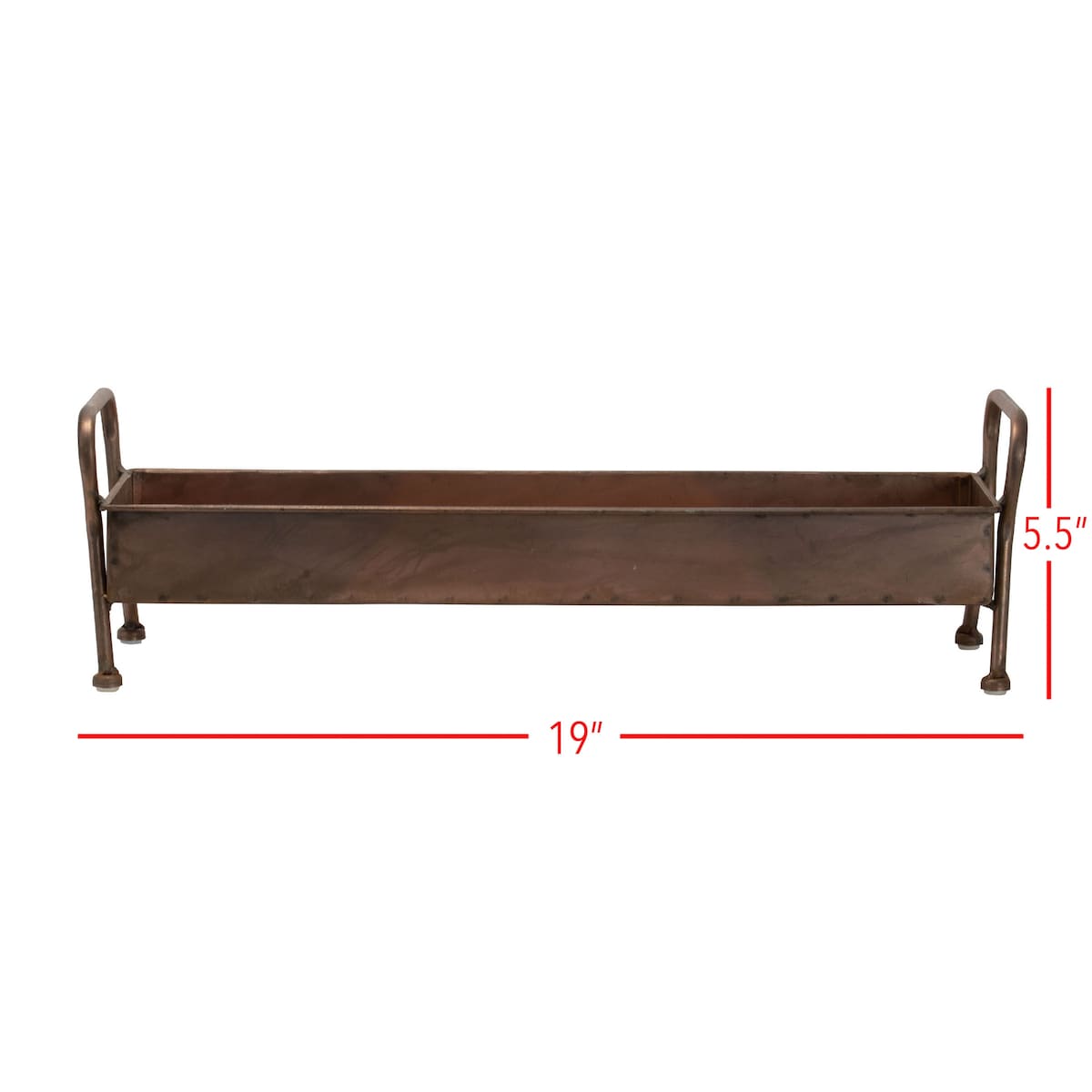 Foreside Home & Garden Copper Metal Caddy with Handles - 19 x 5.5 x 5.5