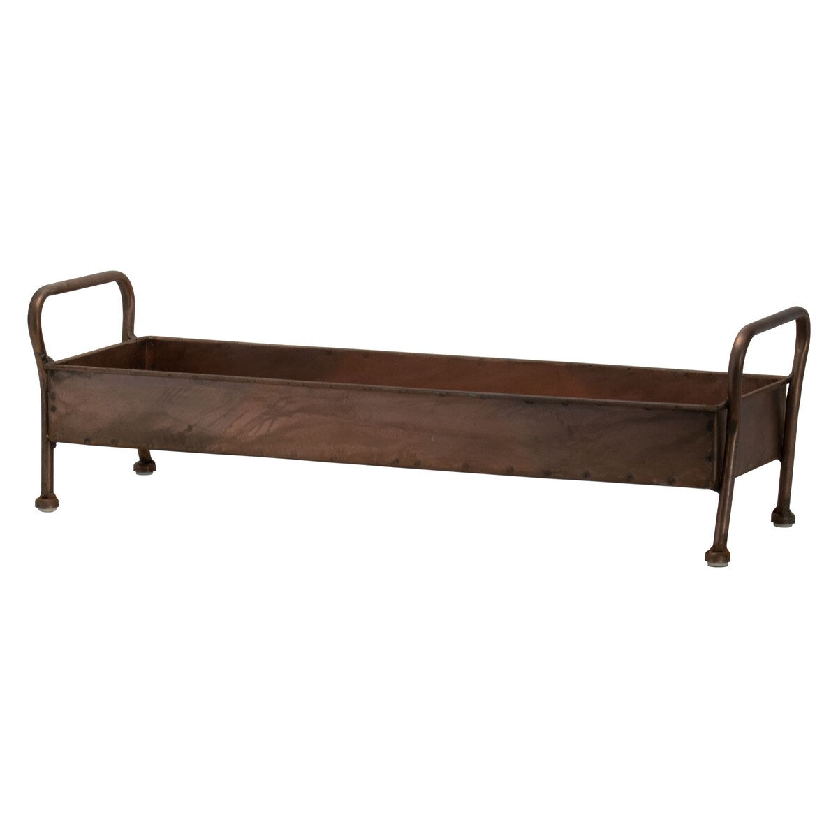 Foreside Home & Garden Copper Metal Caddy with Handles - 19 x 5.5 x 5.5