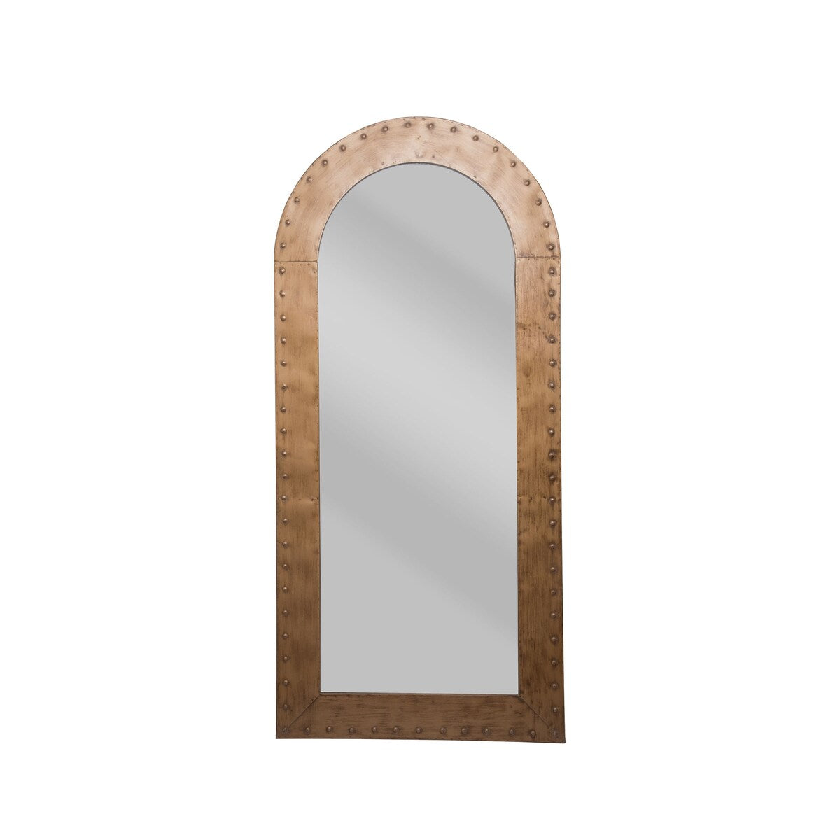 Foreside Home & Garden Distressed Gold Metal Arch Wall Mirror