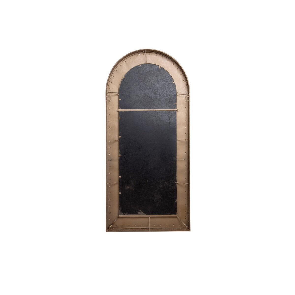 Foreside Home & Garden Distressed Gold Metal Arch Wall Mirror