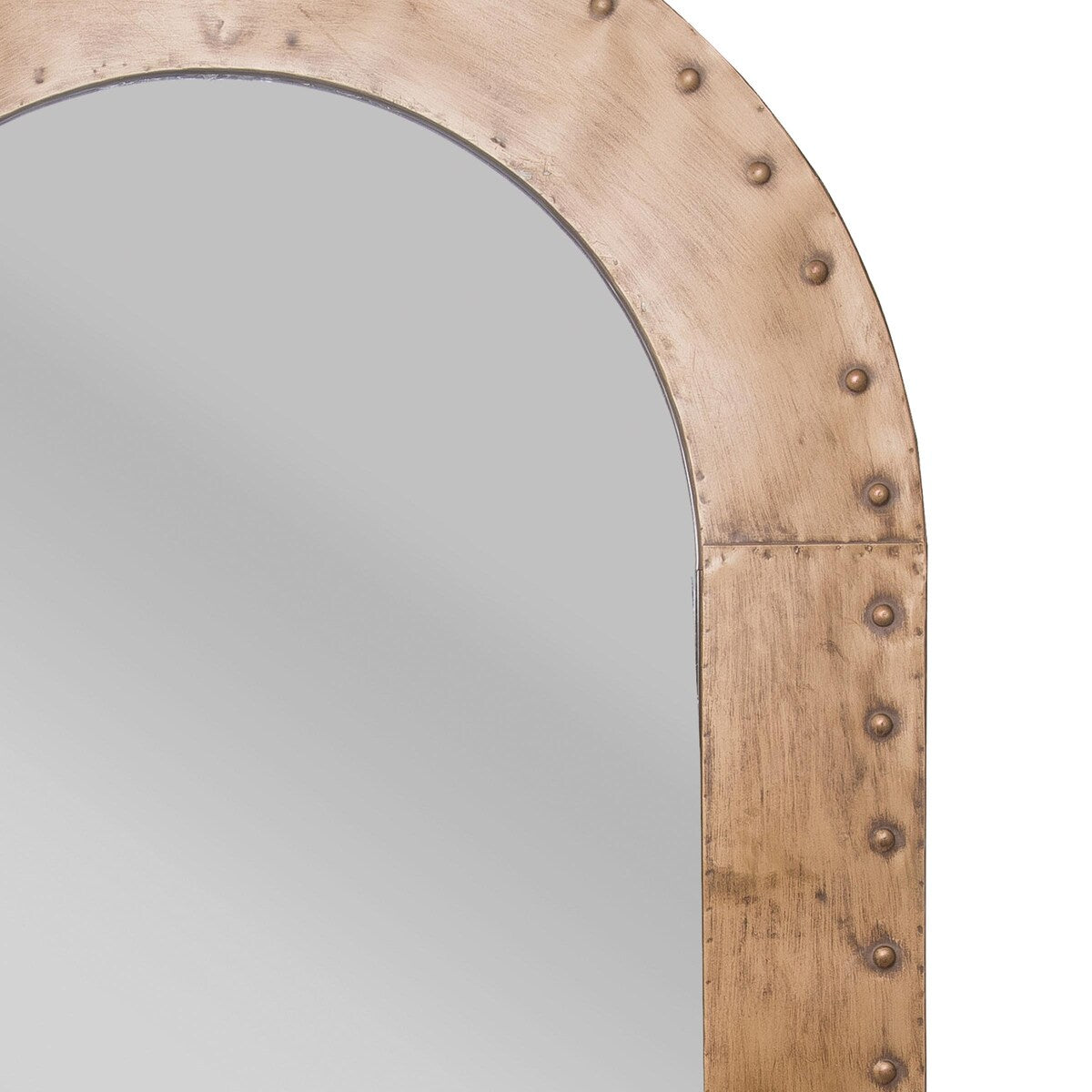 Foreside Home & Garden Distressed Gold Metal Arch Wall Mirror