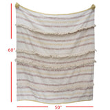 Foreside Home & Garden Hand Woven Rust & Mustard Cotton Throw Blanket
