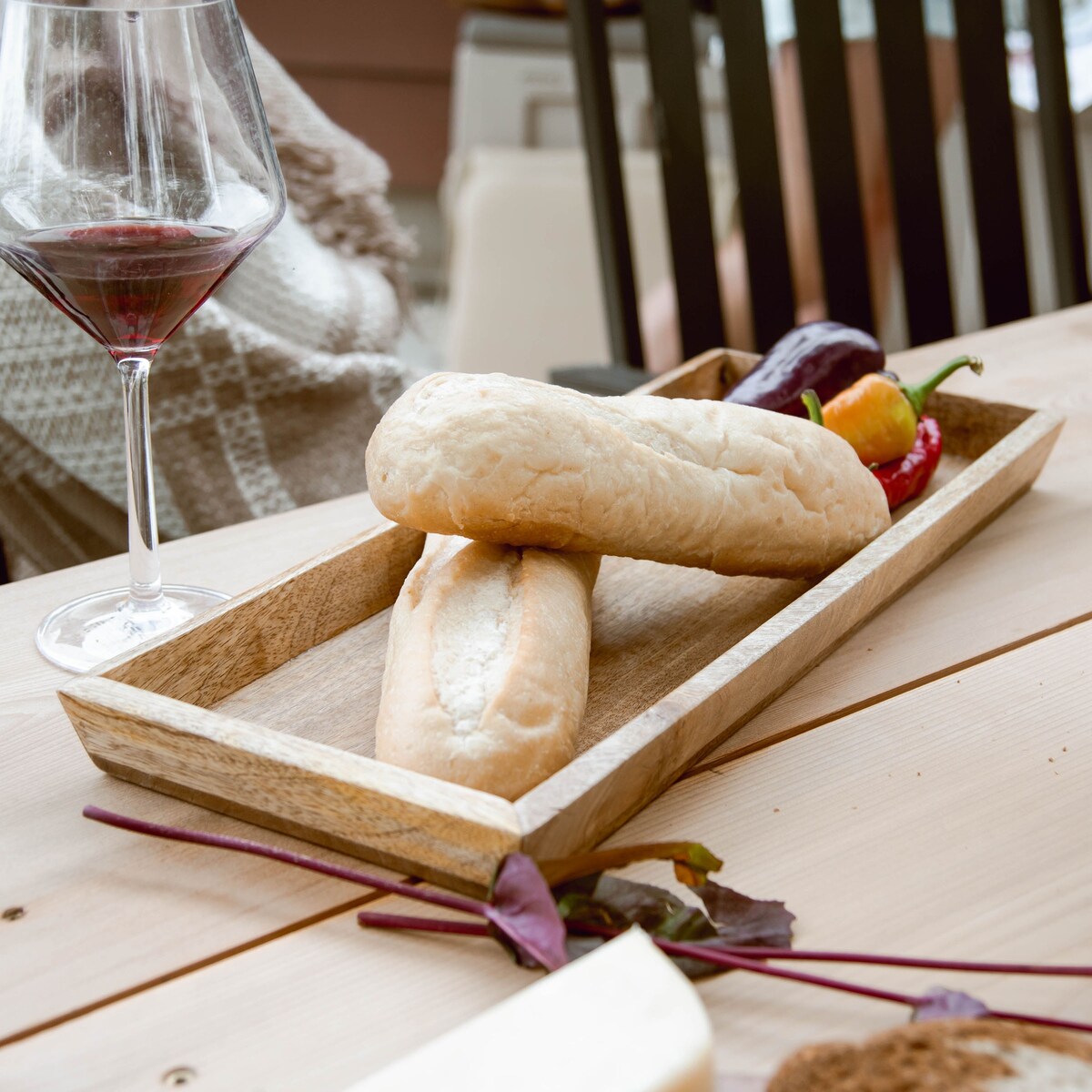 Foreside Home & Garden Natural Mango Wood Tray