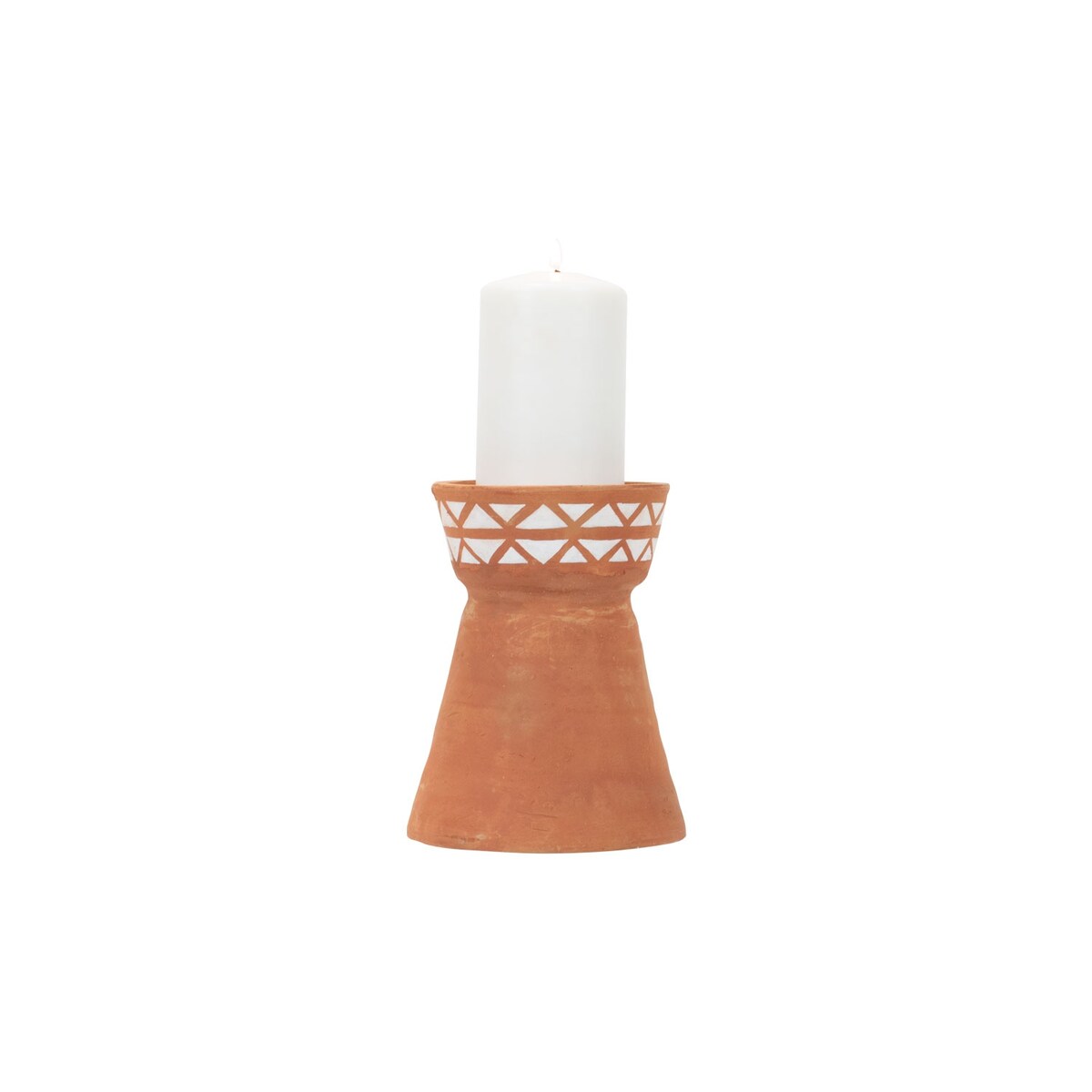 Foreside Home & Garden Natural Terracotta Pillar Candle Holder - 4.5x4.5x7