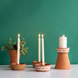 Foreside Home & Garden Natural Terracotta Pillar Candle Holder - 4.5x4.5x7