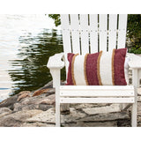 Foreside Home & Garden Red Striped Hand Woven 14x22" Outdoor Decorative Throw Pillow with Pulled Yarn Accents