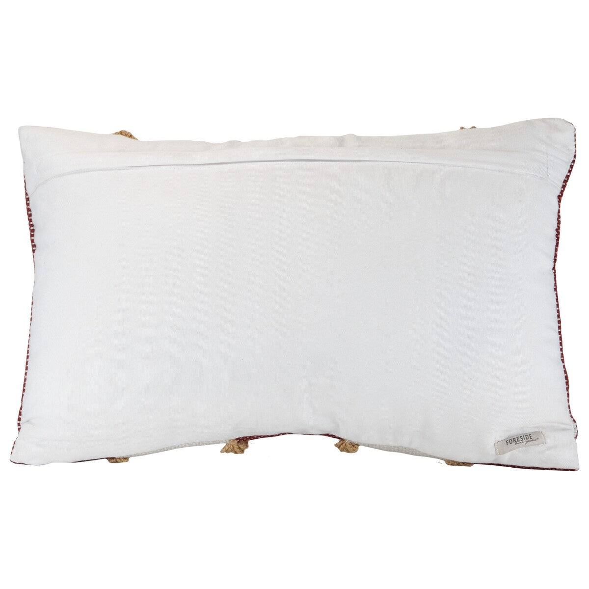 Foreside Home & Garden Red Striped Hand Woven 14x22" Outdoor Decorative Throw Pillow with Pulled Yarn Accents