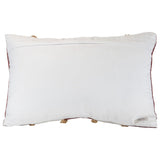 Foreside Home & Garden Red Striped Hand Woven 14x22" Outdoor Decorative Throw Pillow with Pulled Yarn Accents