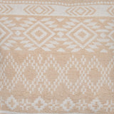 Foreside Home & Garden Tan and White Tribal Pattern 20 x 20 inch Decorative Cotton Throw Pillow Cover with Insert and Tassels