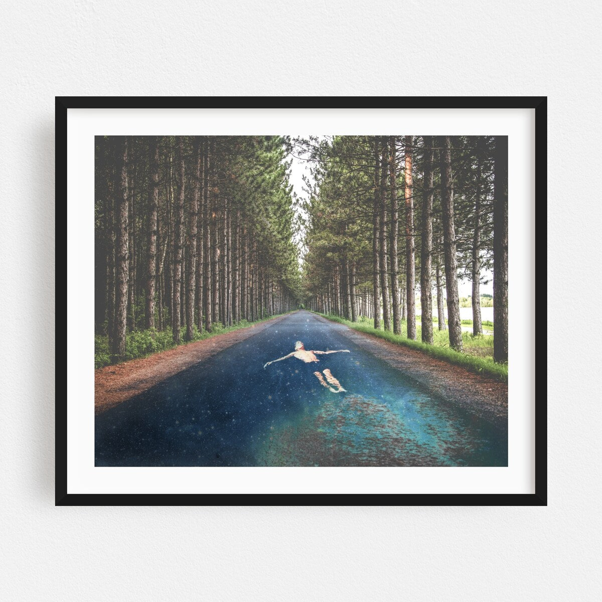 Forest River Collage Abstract Space Astronomy Art Print/Poster
