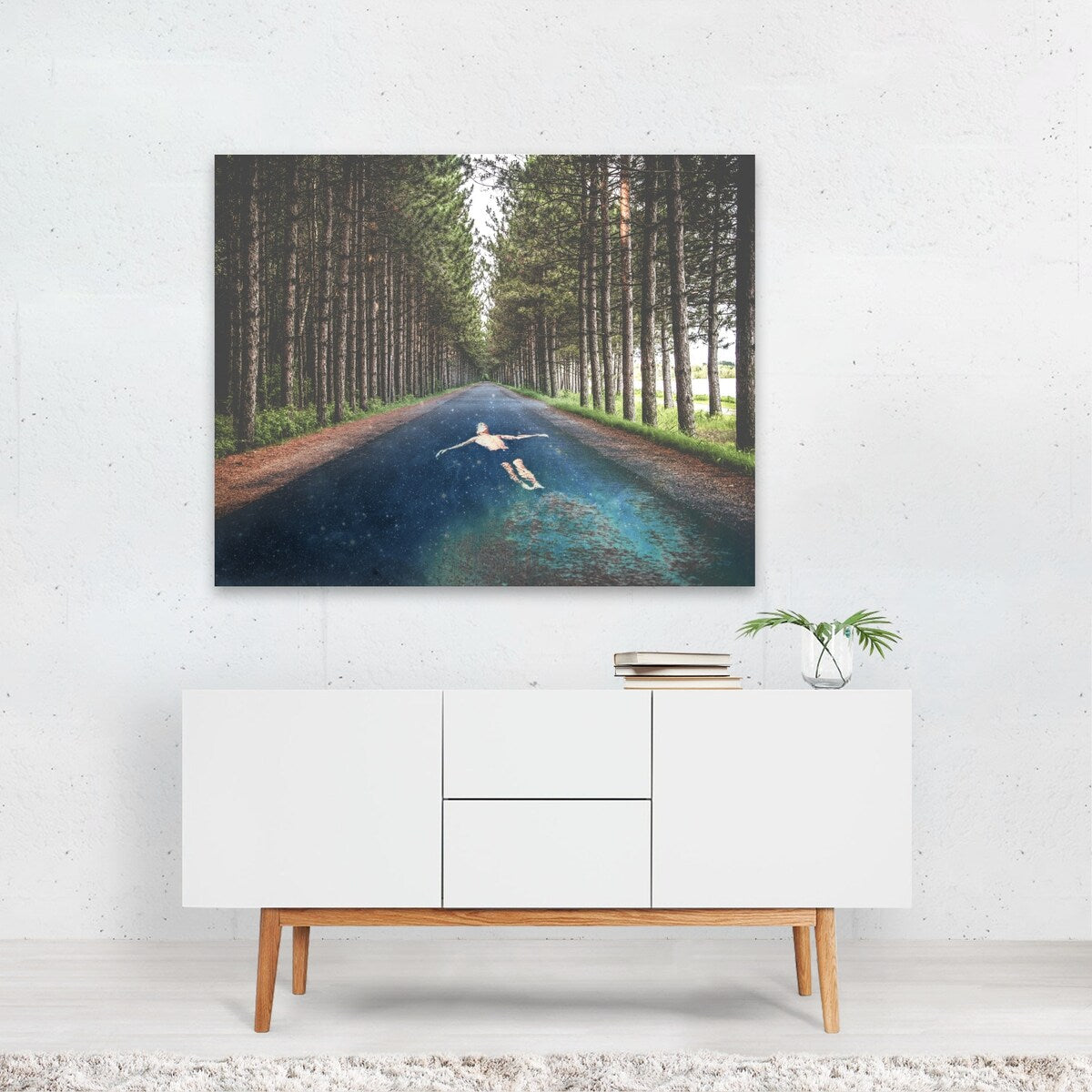 Forest River Collage Abstract Space Astronomy Art Print/Poster