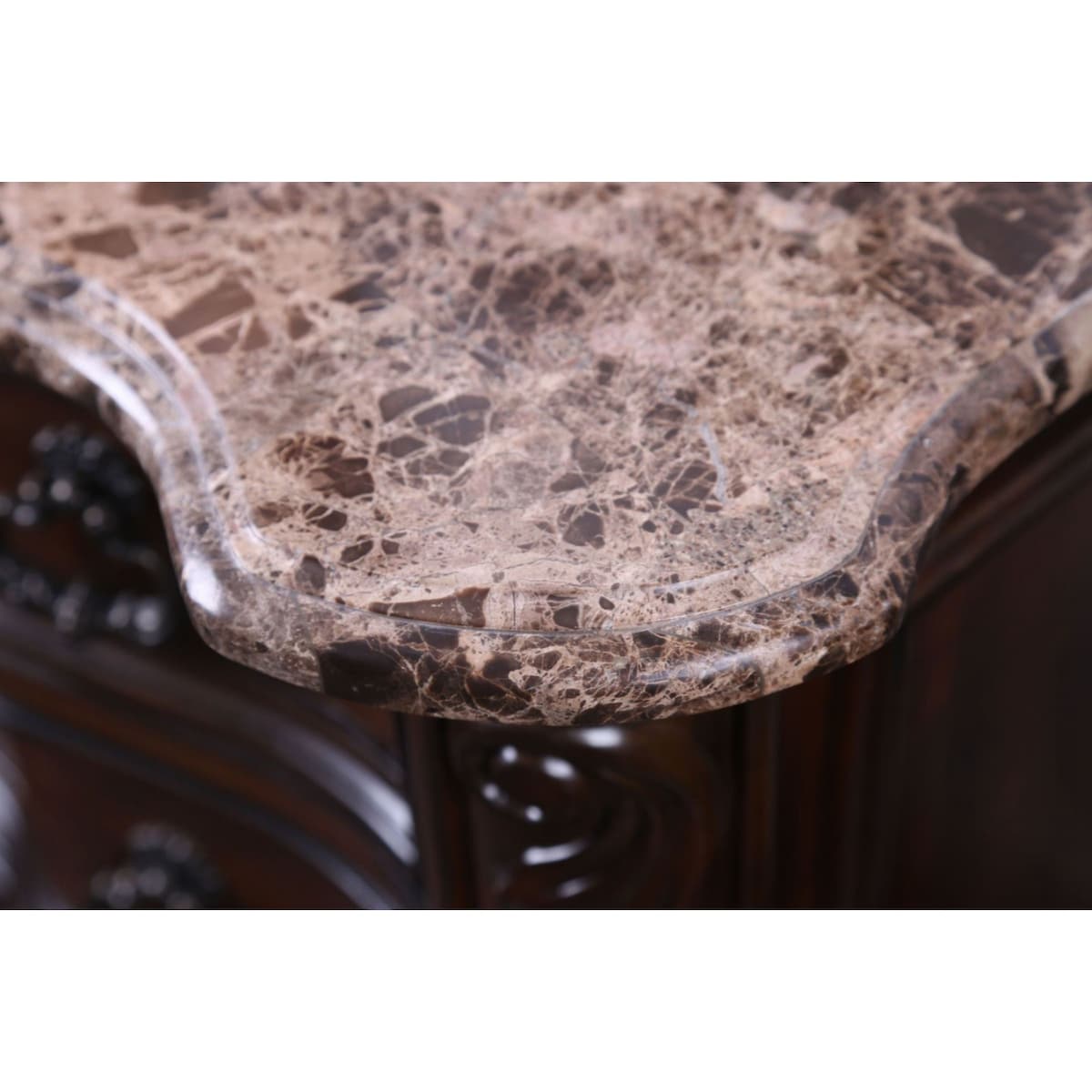 Formal Traditional 1pc Nightstand Only Brown Cherry Solid wood 3-Drawers Faux Wood Carved Details