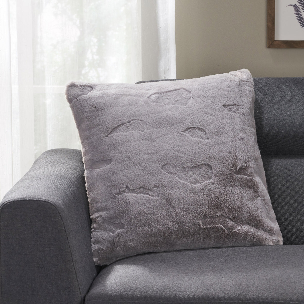 Forsyth Modern Faux Fur Throw Pillow Cover by Christopher Knight Home