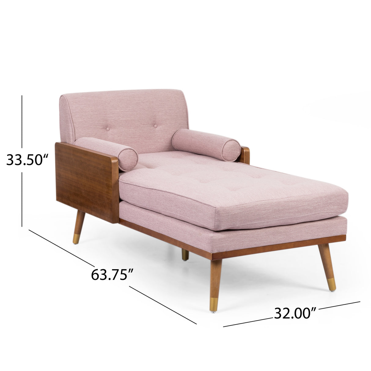 Fortas Mid-century Modern Chaise Lounge by Christopher Knight Home - 32.00" W x 63.75" L x 33.50" H