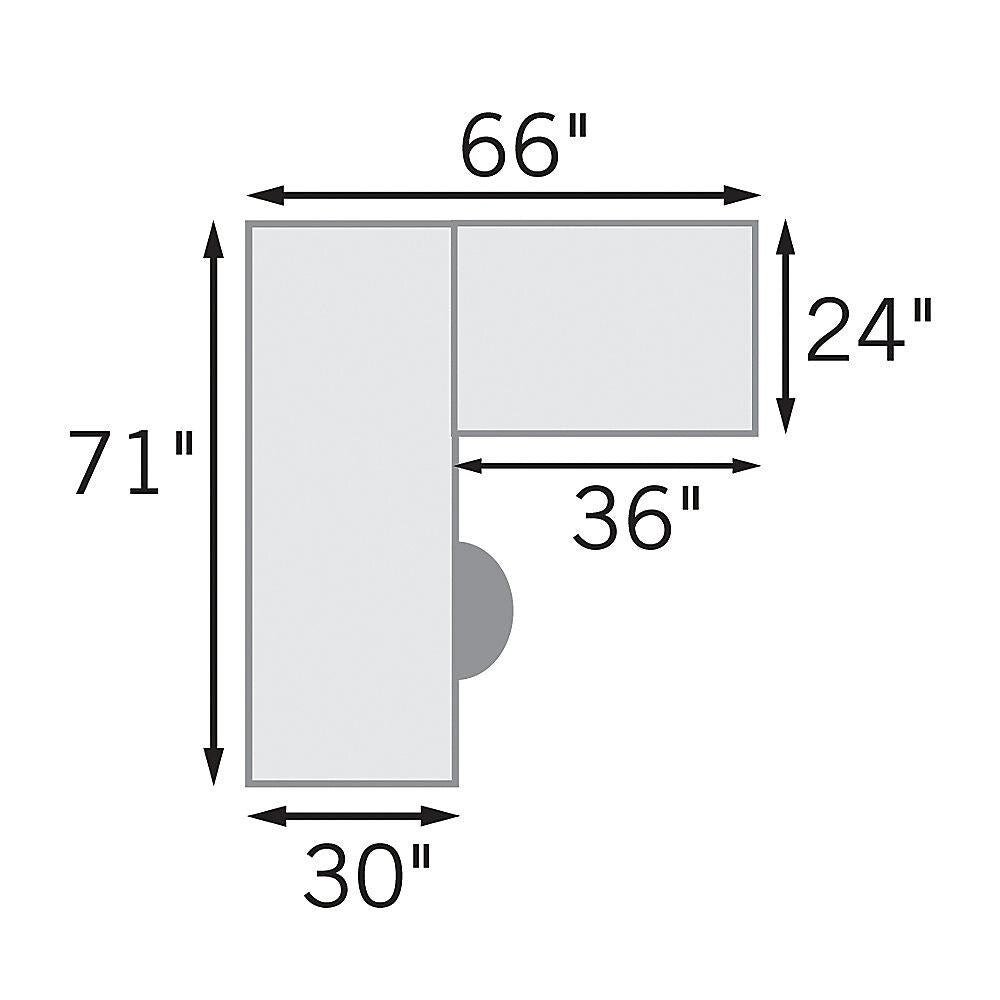 Strick & Bolton Blais Aluminum/ Tempered Glass L-shaped Computer Desk