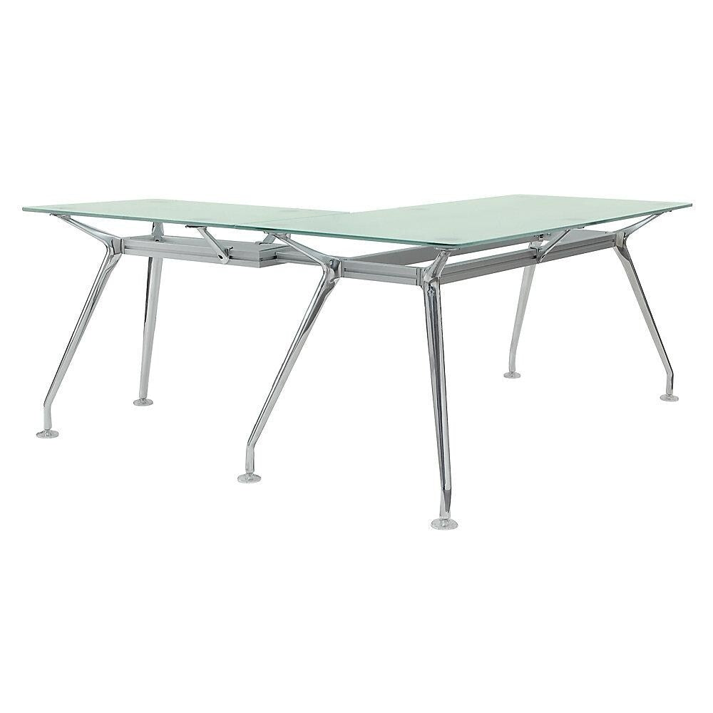 Strick & Bolton Blais Aluminum/ Tempered Glass L-shaped Computer Desk