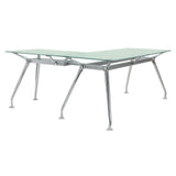 Strick & Bolton Blais Aluminum/ Tempered Glass L-shaped Computer Desk