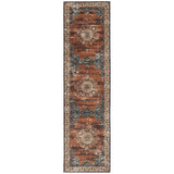 Foster Machine Washable Medallion Russet and Ivory Area Rug