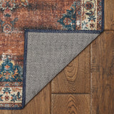 Foster Machine Washable Medallion Russet and Ivory Area Rug