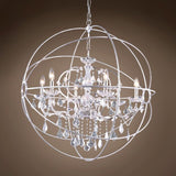 Foucault'S Orb 6 Lt 32" Polished Nickel Pendant W/ Swarovski Crystal & Led Bulb - 34.50