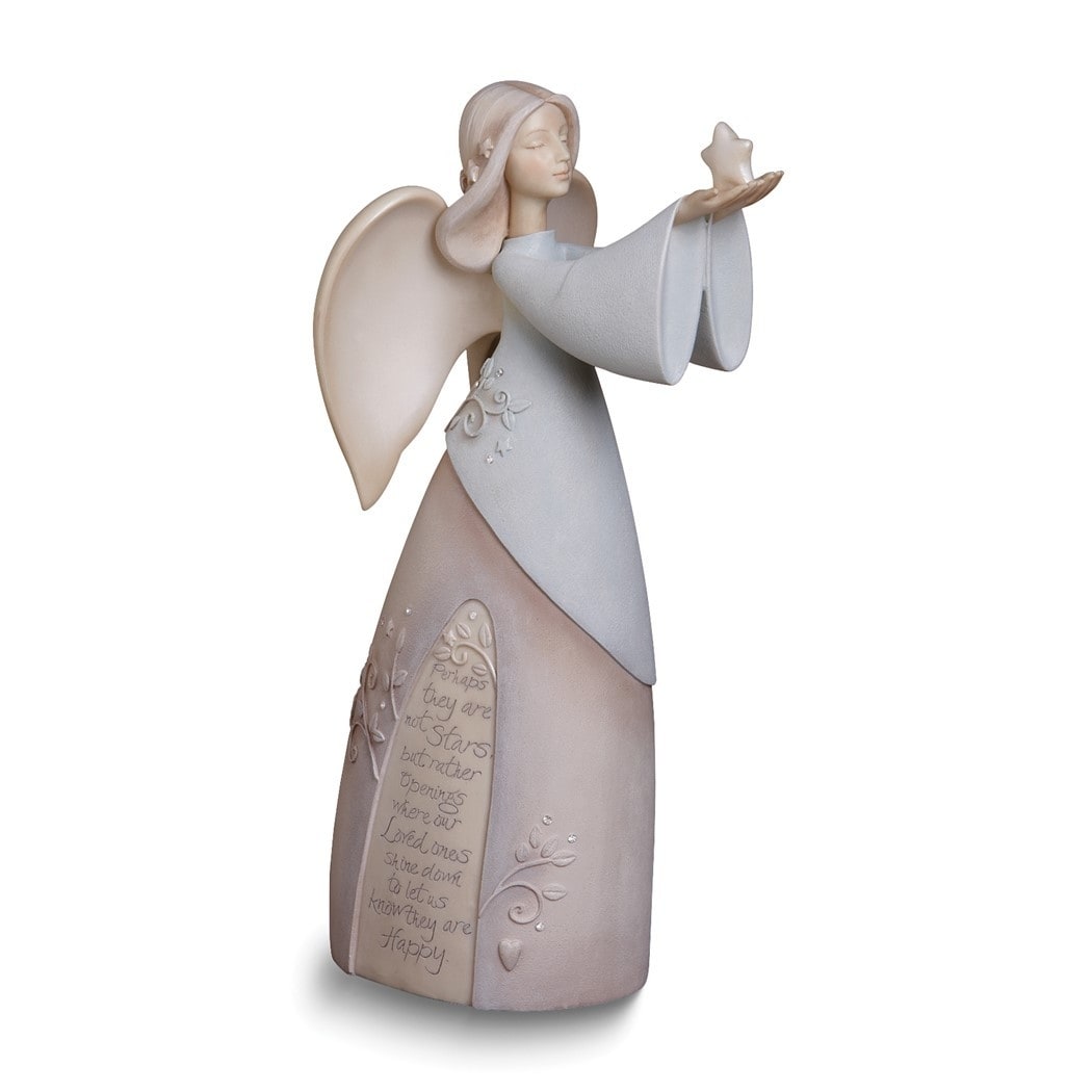 Foundations Bereavement Angel with Star Hand-Painted Stone Resin Figurine