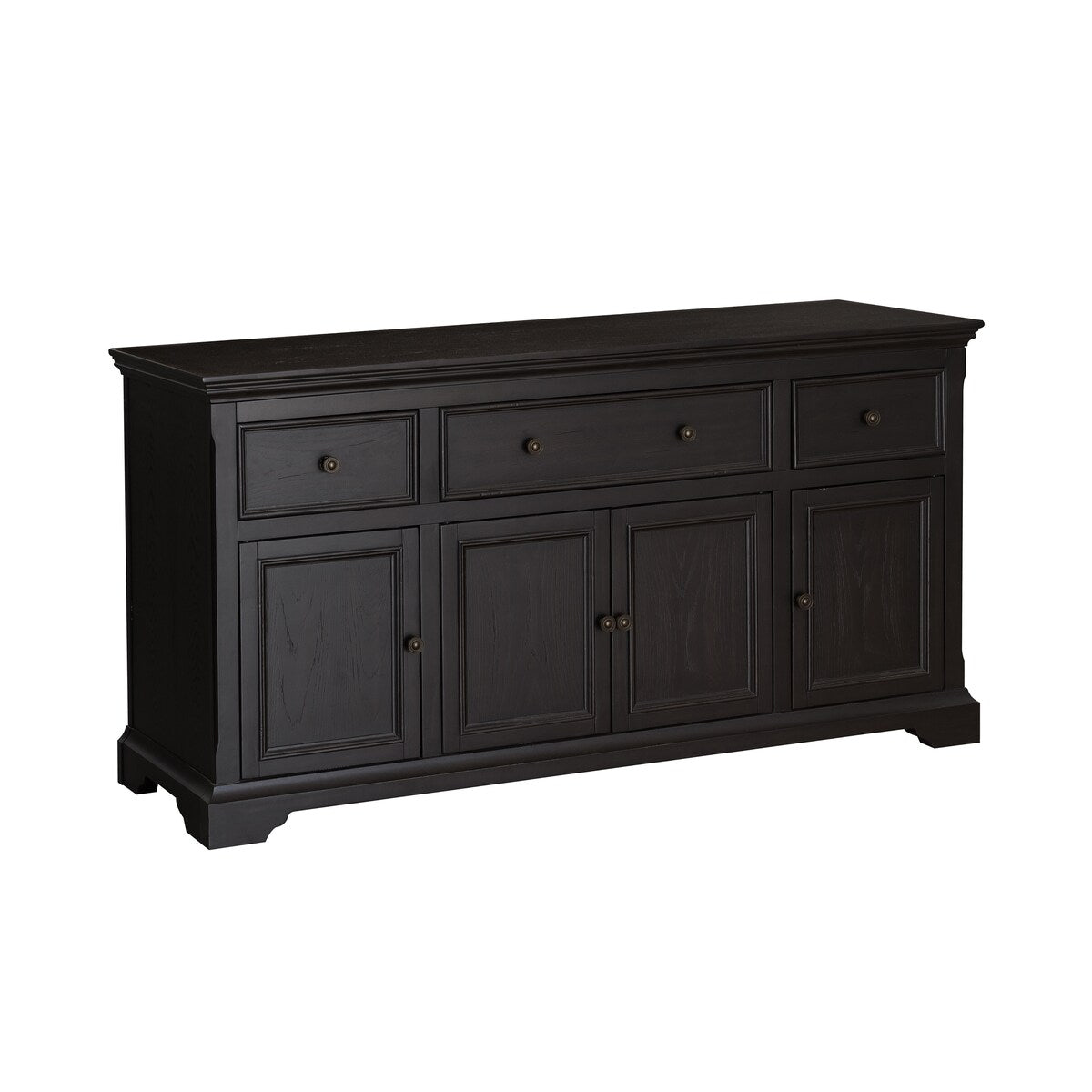 Antique Black 4-door Cabinet Console
