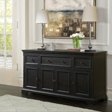 Antique Black 4-door Cabinet Console