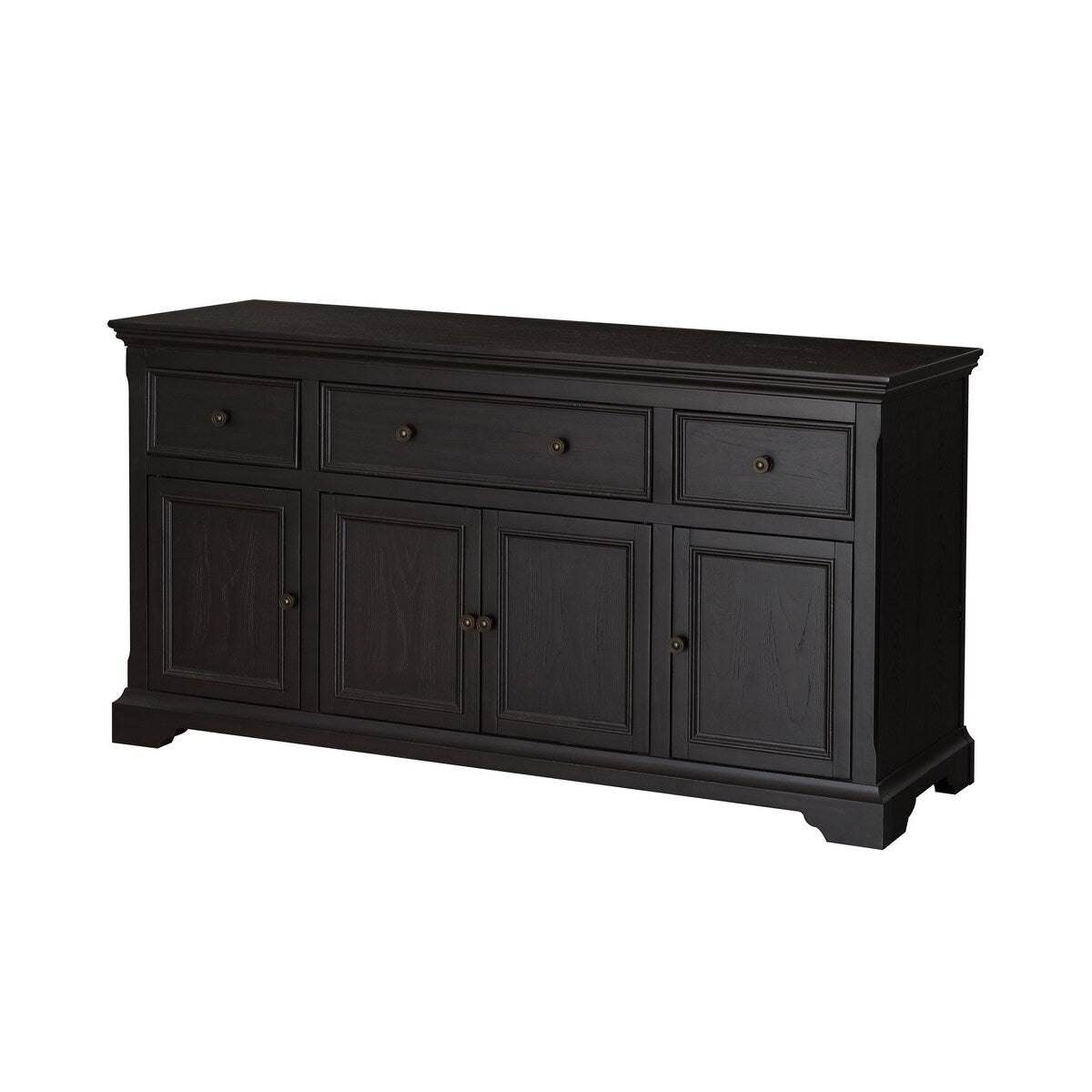 Antique Black 4-door Cabinet Console