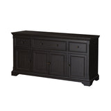 Antique Black 4-door Cabinet Console